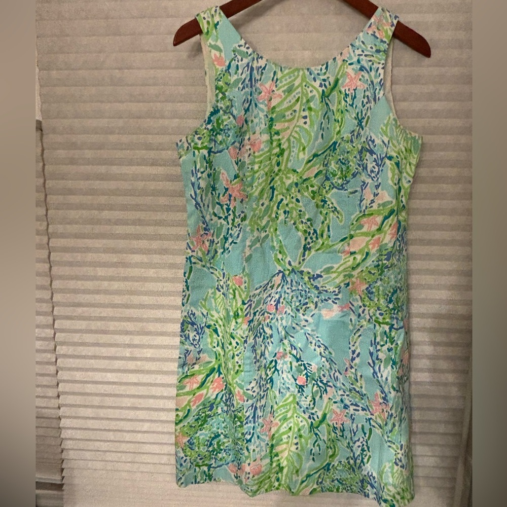 Lilly Pulitzer Blue Heaven Cathy Floral Shift Dress- size 6 - Picture 2 of 9